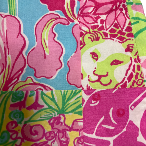 Lilly Pulitzer Women's Jungle Patchwork Skort Faux Wrap Mini Skirt Pink Cotton 6 - Picture 9 of 12